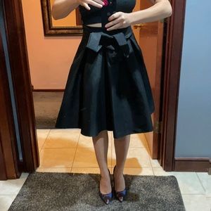 Black full high low skirt with tie